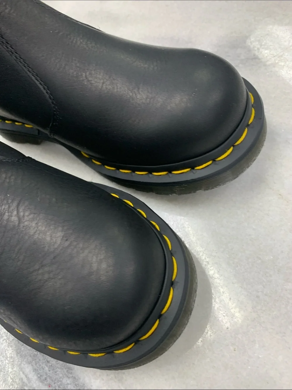 Dr. Martens Black Boot with Yellow Accent Stitching